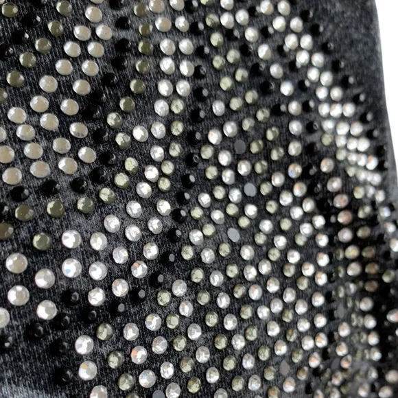 PARIS ANGEL Leggings Rhinestone Angel Wings Black Mineral Wash Medium EUC - Picture 8 of 15